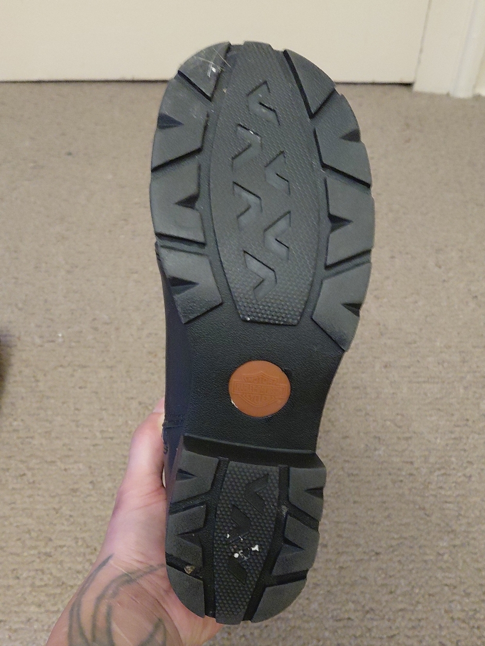 HARLEY DAVIDSON Knee High Black Leather Boots Size 5.5 - Picture 11 of 14